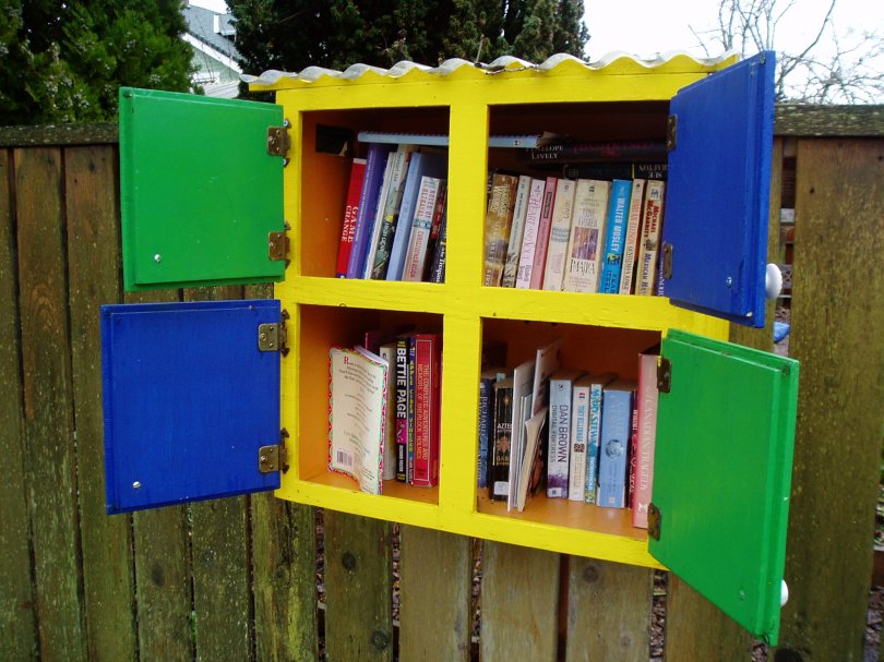 book sharing cupboard street library, book sharing, book exchange, public art, little free library, take a book, public art, Victoria, Vancouver Island, BC, Pacific Northwest