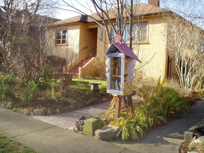 Clare Street Library street library, book sharing, book exchange, public art, little library, take a book, public art, Victoria, Vancouver Island, BC, Pacific Northwest