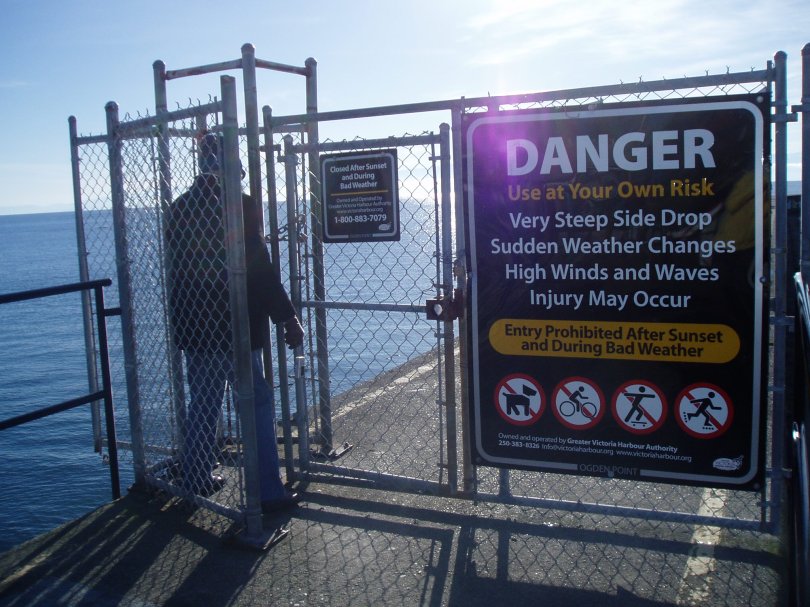 Ogden Point entrance gate, Victoria, Vancouver Island, BC, Pacific Northwest
