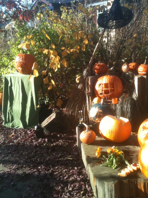 Halloween at Haultain Common, garden Victoria BC