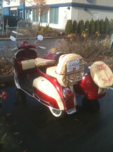 scooter with sidecar back Vespa Victoria BC
