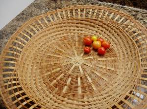 tomatoes ripening under full spectrum lights mid December, garden Victoria BC Pacific Northwest
