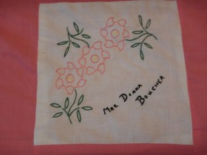 embroidery by Donna Boucher, Silver Valley Ladies Club Canadian Centennial Friendship Bedspread