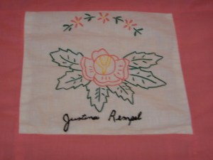 embroidery by Justine Remple, Silver Valley Ladies Club Canadian Centennial Friendship Bedspread