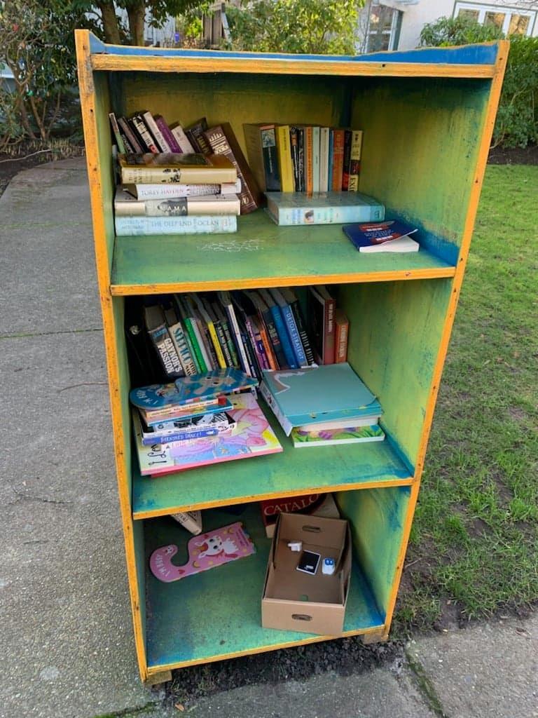 street library, book sharing, book exchange, public art, free little library, take a book, public art, Victoria, Vancouver Island, BC, Pacific Northwest
