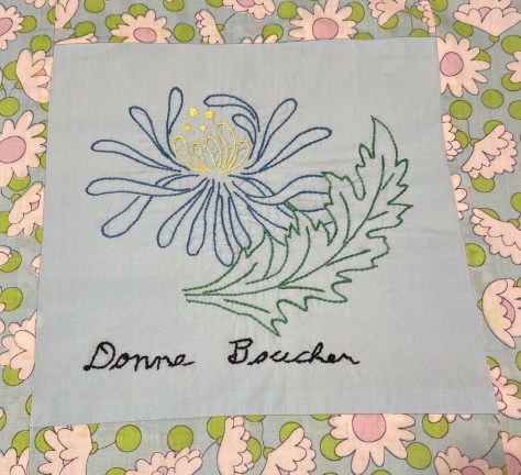 embroidery by Donna Boucher, Silver Valley Ladies Club Canadian Centennial Friendship Bedspread