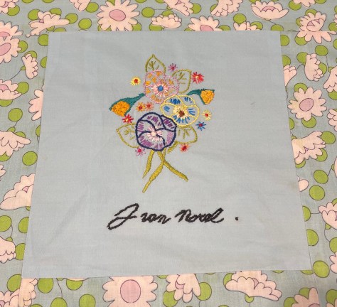 embroidery by Jantje van Norel, Silver Valley Ladies Club Canadian Centennial Friendship Bedspread